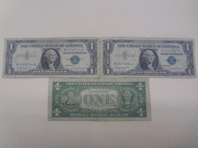 (3) 1957B $1 Silver Certificates...