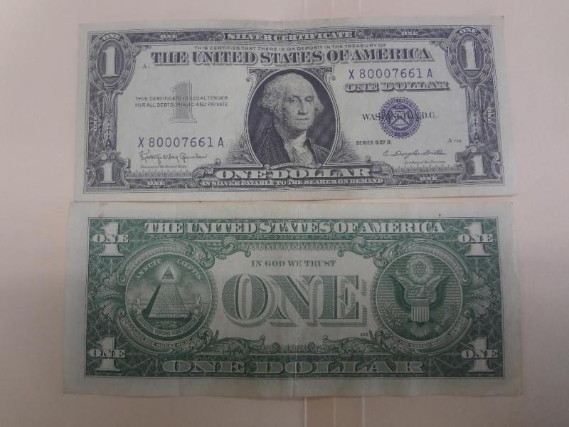 (2) 1957B $1 Silver Certificates, C...