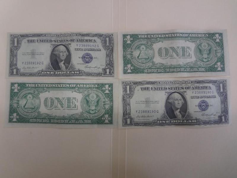 (4) 1935E $1 Silver Certificates, C...