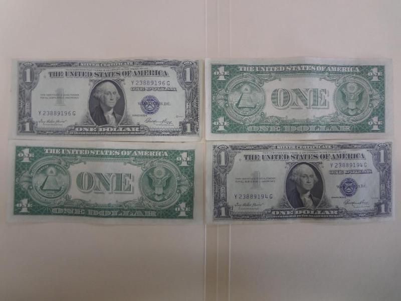 (4) 1935E $1 Silver Certificates, C...