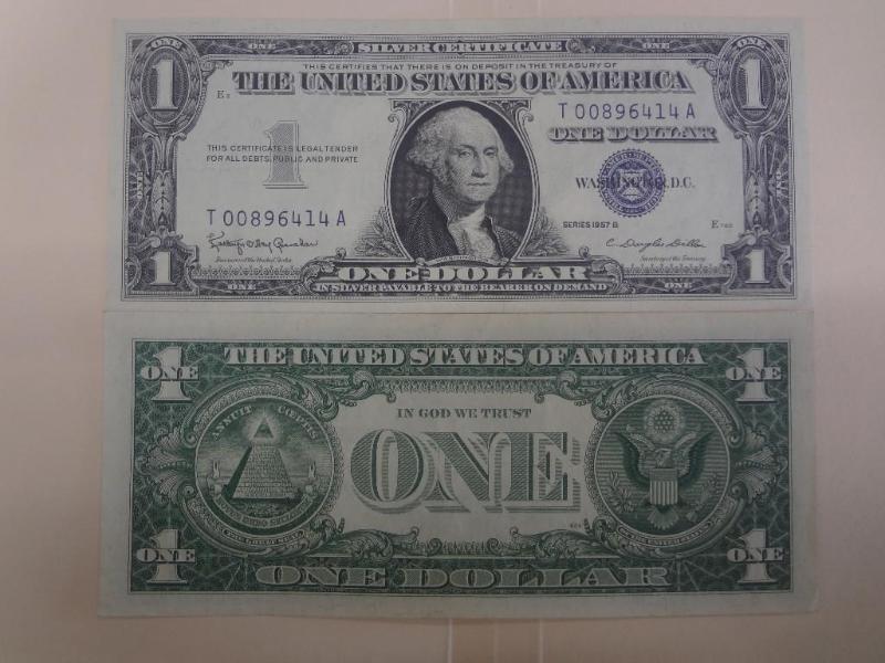 (2) 1957B $1 Silver Certificates, C...