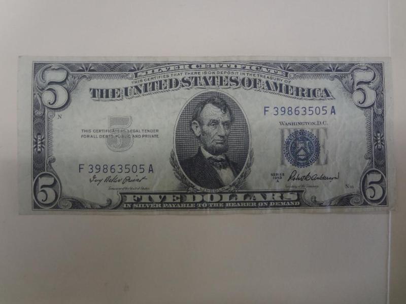 1953A $5 Silver Certificate, Large ...