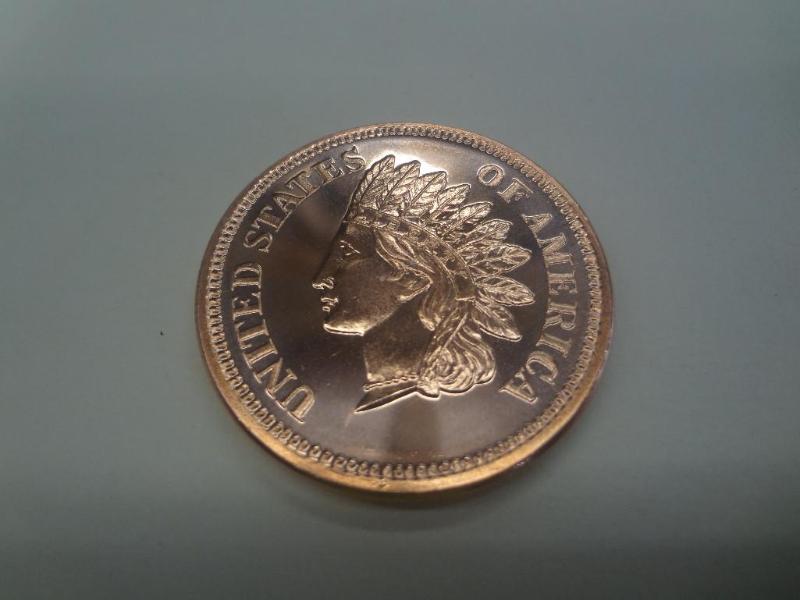 1oz Copper Bullion Round, .999 Fine...