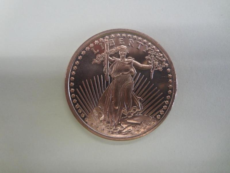 1oz Copper Bullion Round, .999 Fine...