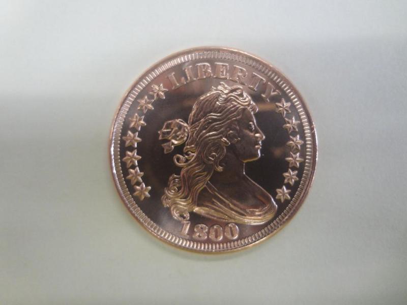 1oz Copper Bullion Round, .999 Fine...