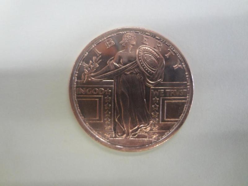 1oz Copper Bullion Round, .999 Fine...
