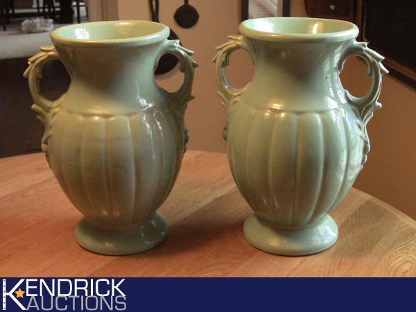 lot 16 image: 2 Large Antique Ceramic Urns VasesJardinieres