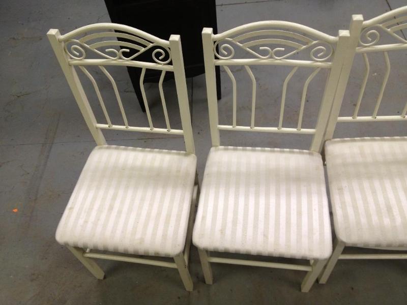 lot 100 image: 4 Painted Metal Chairs