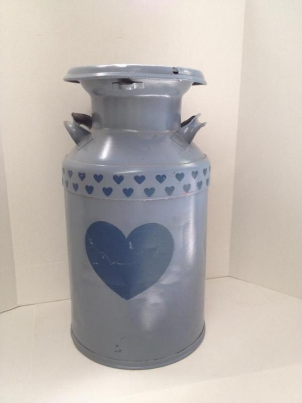 lot 21 image: Vintage painted Milk Can