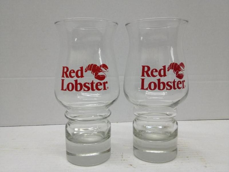lot 56 image: 2 Red Lobster Glasses