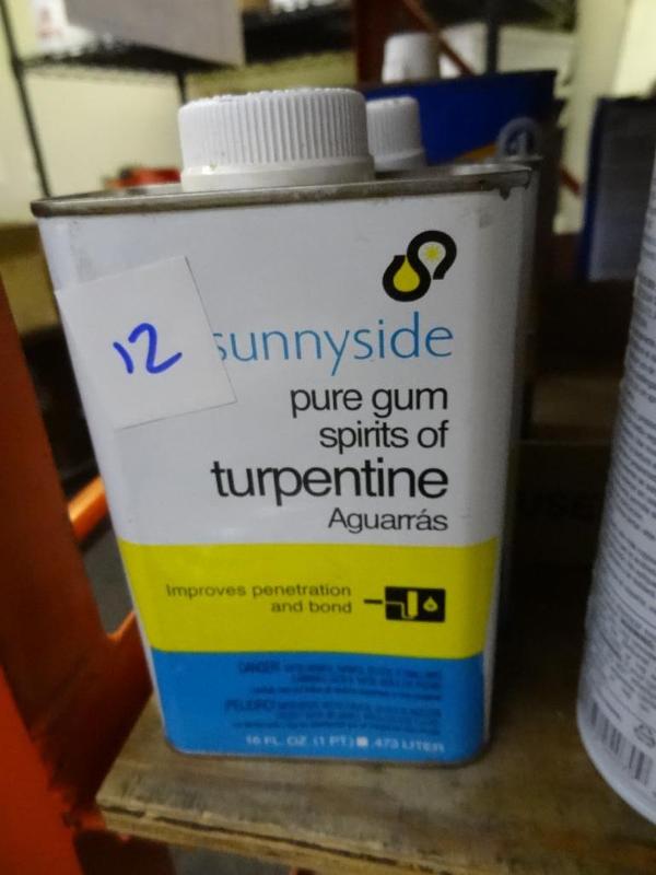 lot 12 image: Qty 2 New can pure gum spirits of T...
