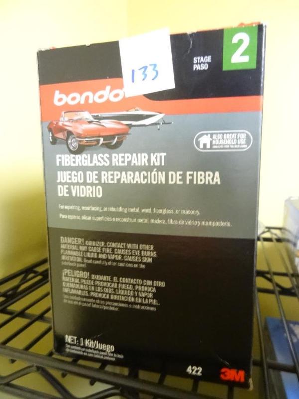 lot 133 image: New Bondo fiberglass repair kit  st...