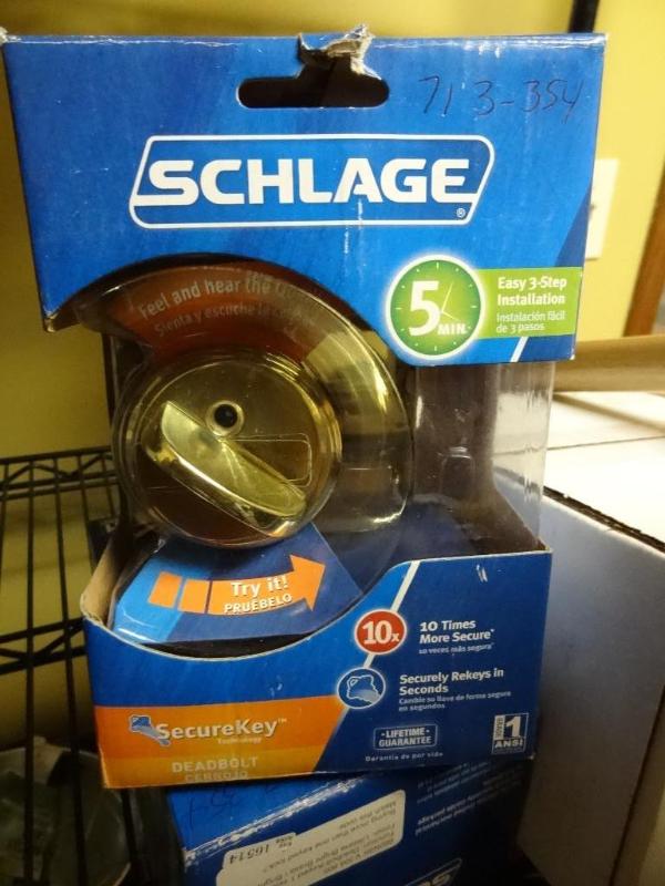 lot 148 image: Qty 2 New Schlage Deadbolt kits...