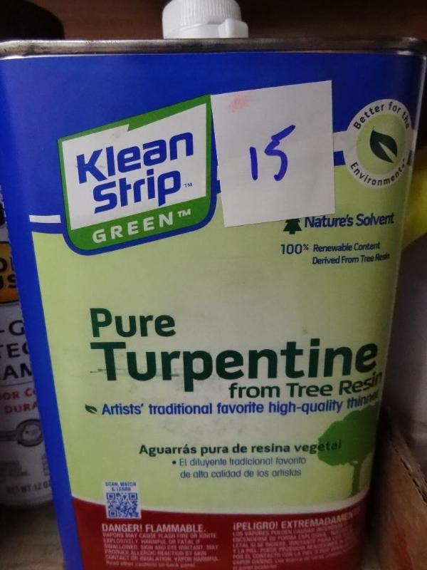 lot 15 image: New can Klean Strip Turpentine 32 f...