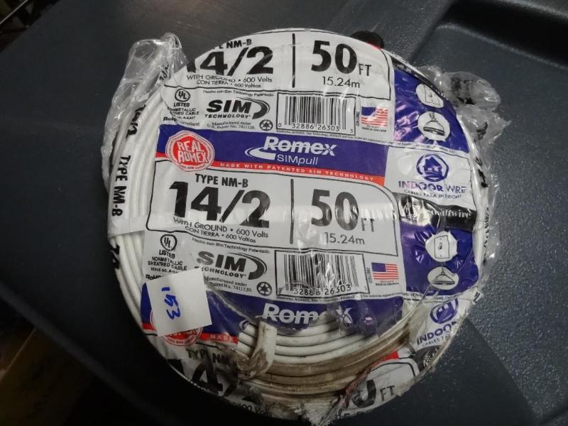 lot 153 image: New Romex 142 Type NM-B electrical...