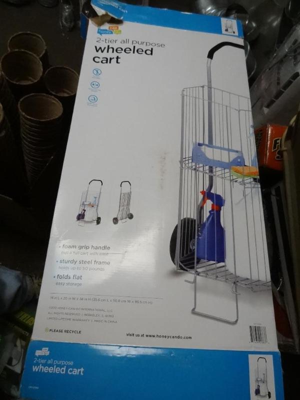 lot 198 image: New 2-tiered all purpose wheeled ca...