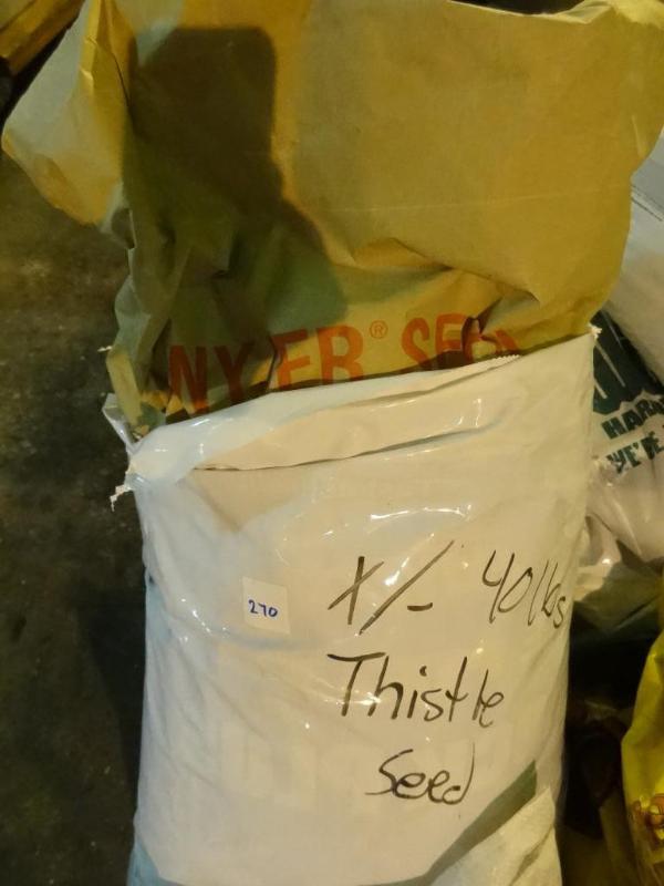 lot 270 image: Approx 40 lbs Nyjer Thistle seed...