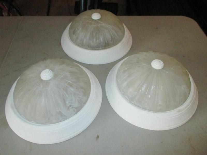lot 50 image: 3 Ceiling Lights 13 round