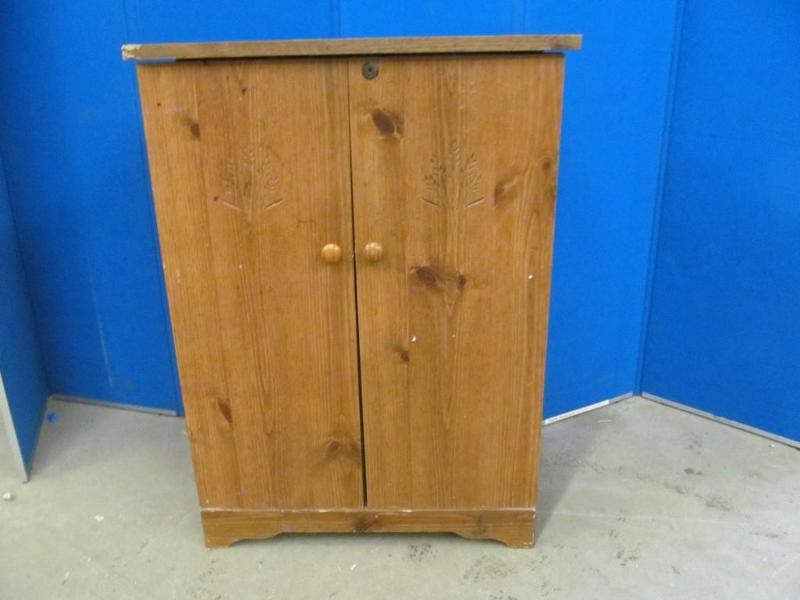 lot 1 image: VHSCassette Cabinet, 33 in h x 24 ...