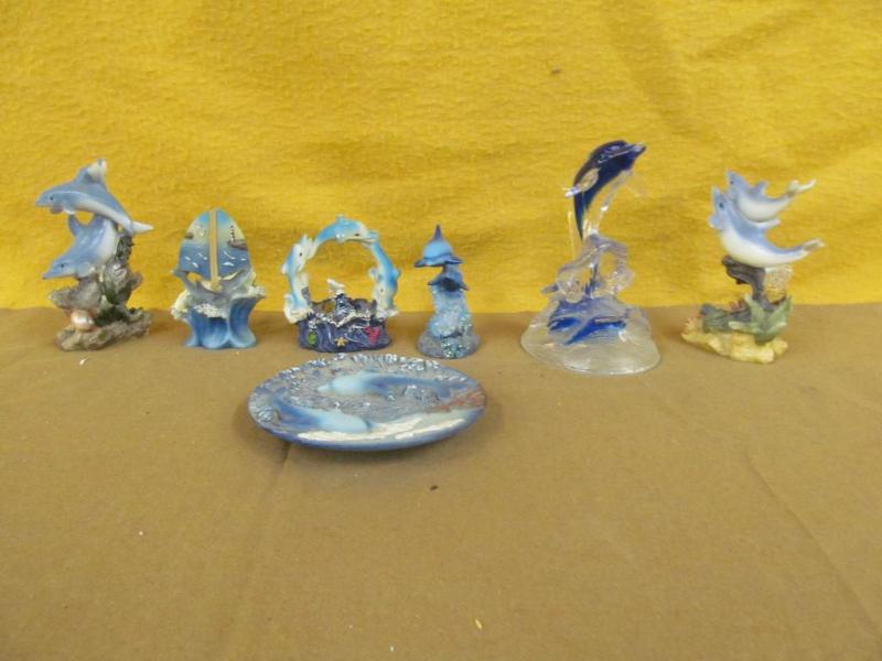 lot 103 image: Group of Dolphin Figurines...