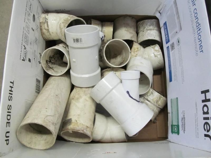 lot 145 image: Box of Large Plumbing Fittings...
