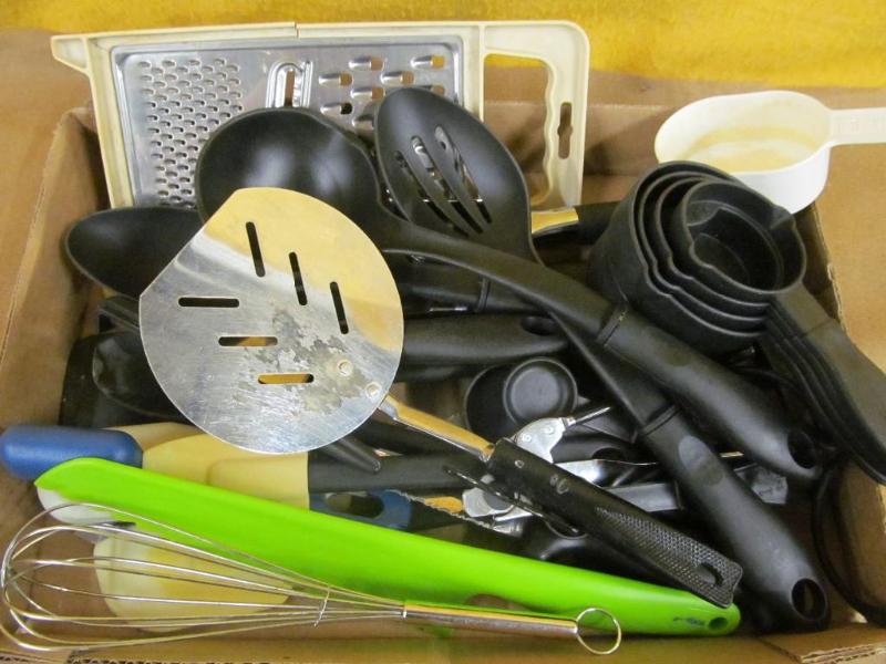 lot 170 image: Box of Kitchen Utensils, Cap Opener...