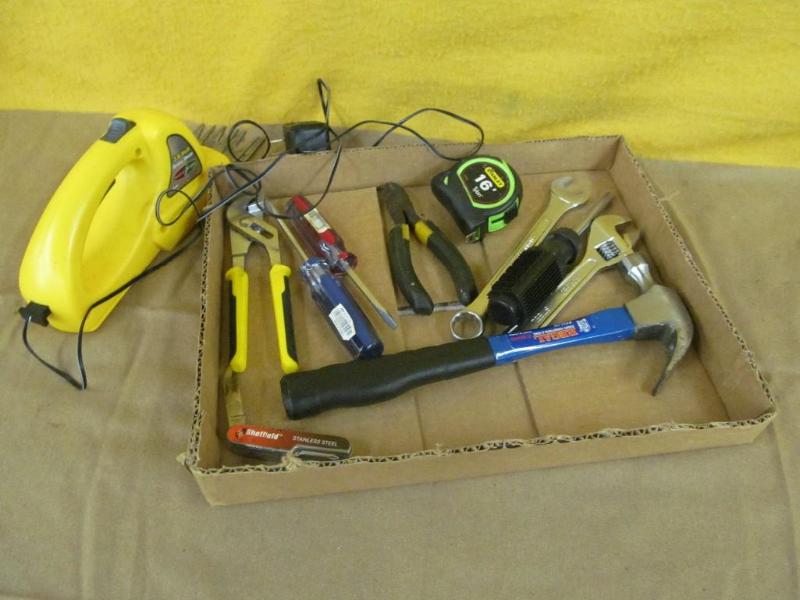 lot 197 image: Box of Tools - Screwdrivers, Wrench...