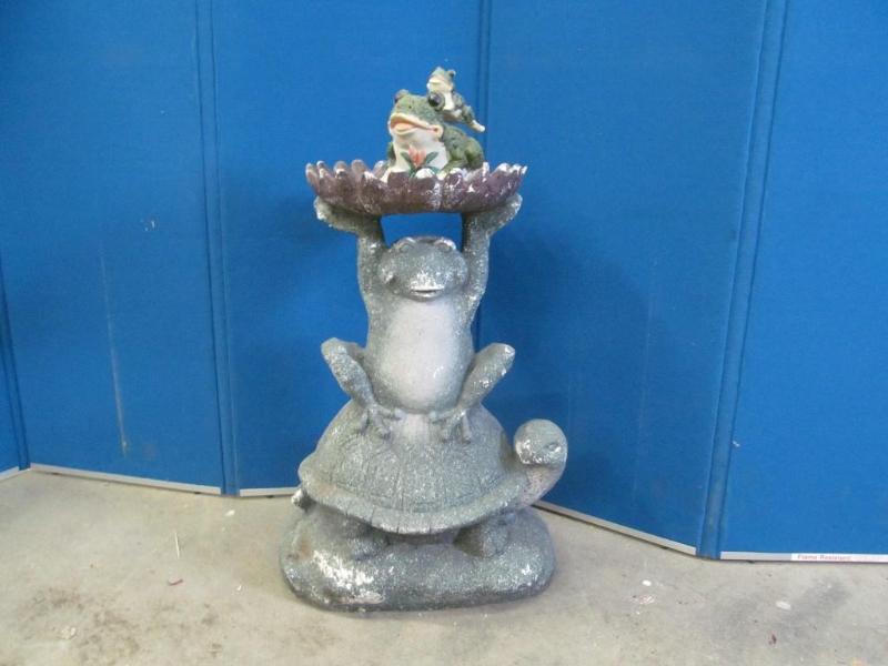 lot 20 image: 28 in Bird Bath and Frog Garden Dec...