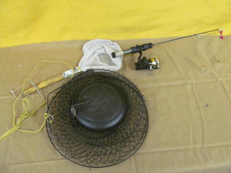 lot 208 image: Fishing Rod and Reel, Fish Basket, ...