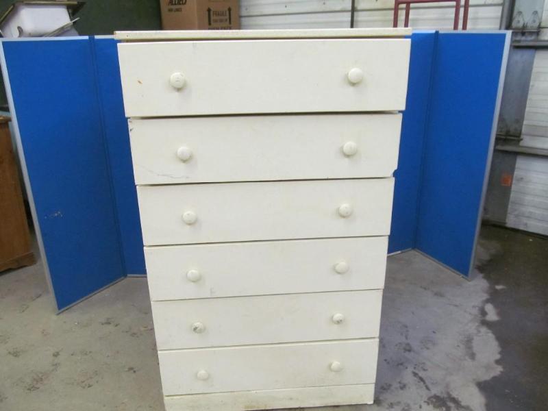 lot 3 image: 48 in t x 19 in d x 29 in w Dresser...