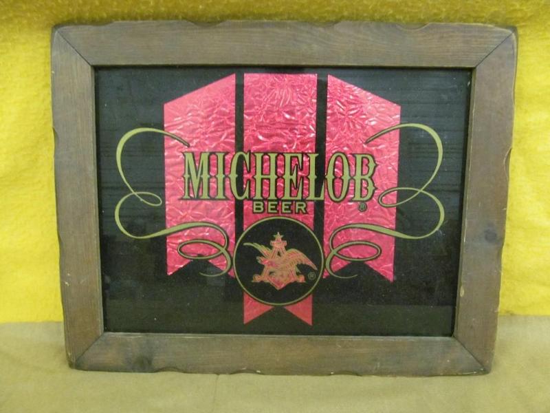 lot 40 image: Framed Michelob Beer Picture, 19 in...