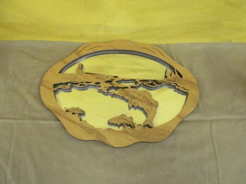 lot 67 image: Scrolled Mirror with Fishing Scene,...