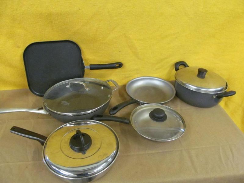 lot 69 image: Group of Pots and Pans, Some Wearev...