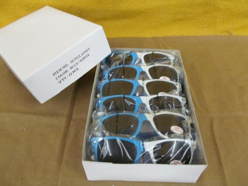 lot 79 image: 12 Piece BlueWhite Sunglasses...