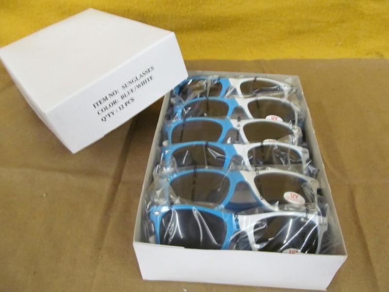 lot 80 image: 12 Piece BlueWhite Sunglasses...