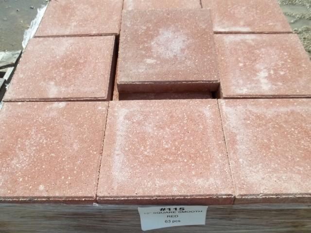 12&quot Square Smooth Red QTY 63,P...