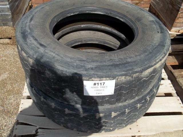 Two used 11R22.5 tires...