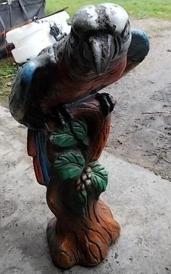 lot 56 image: Large Cement Parrot Lawn Ornament...