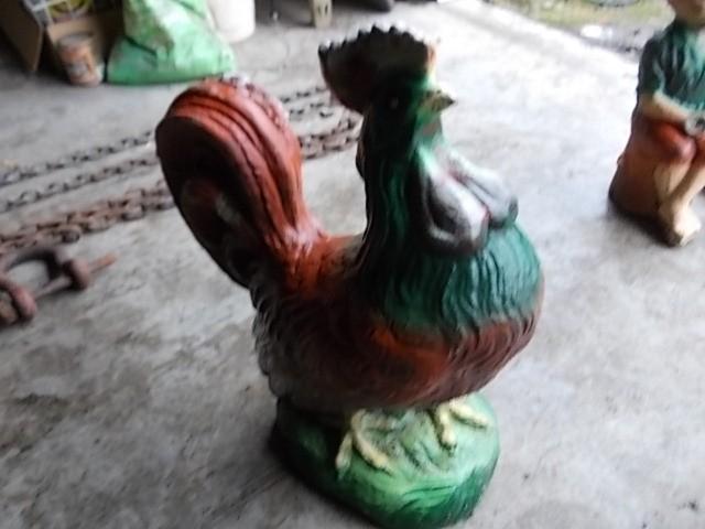lot 59 image: Cement Rooster Lawn Ornament...