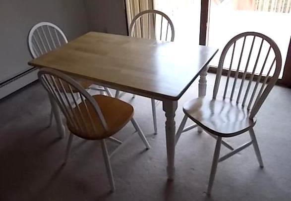 lot 81 image: White & Natural Dinette Table (...