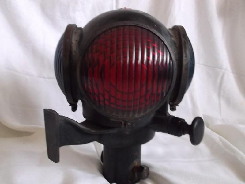 Vintage Railroad light sits on top ...