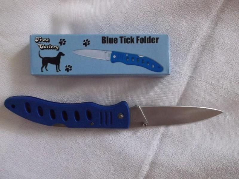Blue Tick folding knife new in box ...