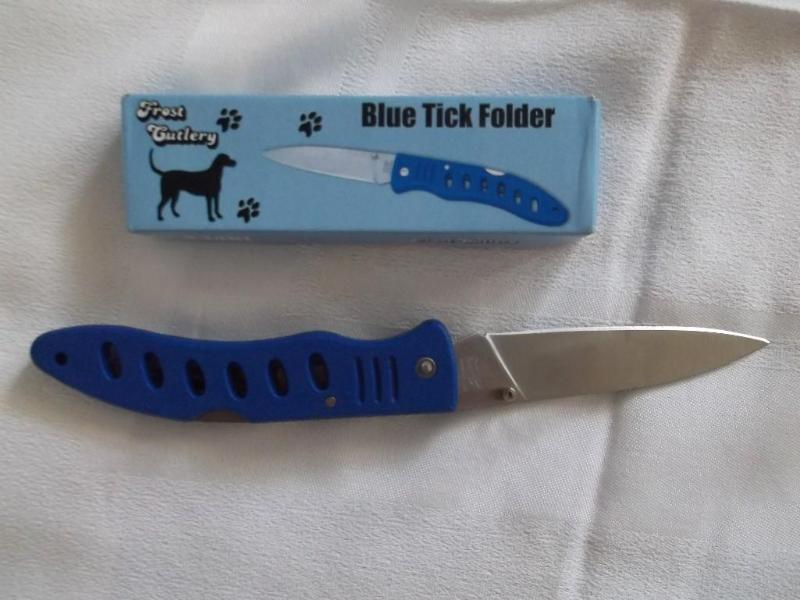 Blue Tick folding knife new in box ...