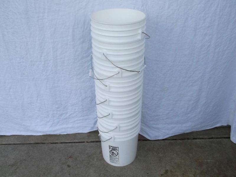 8- 5 Gal. pails had liquid in them ...