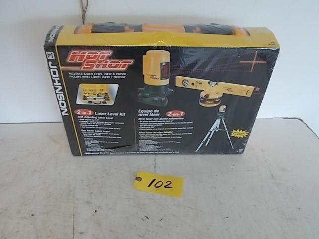 lot 102 image: Johnson Hot Shot 2-In-1 Laser Level...
