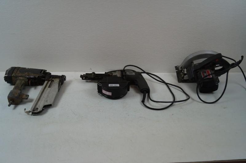 drywall gun, air nailer, and skill cicular saw