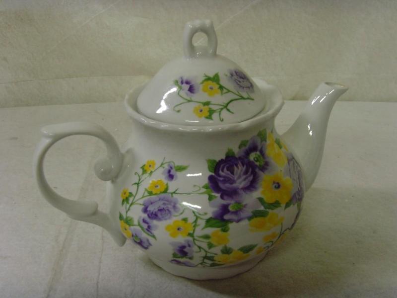 Lavender Peonies Teapot