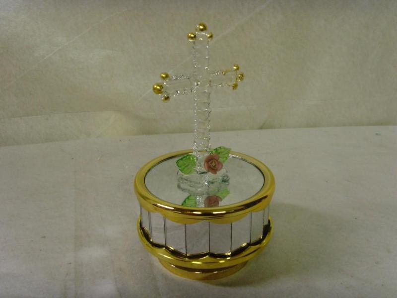 Glass Cross Music Box