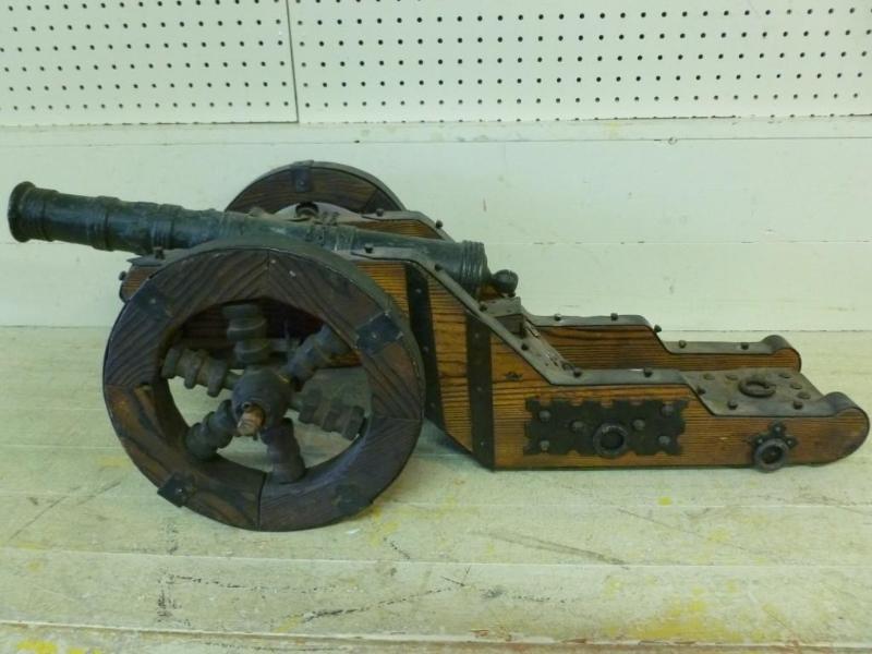 Huge vintage wood framed and cast m...