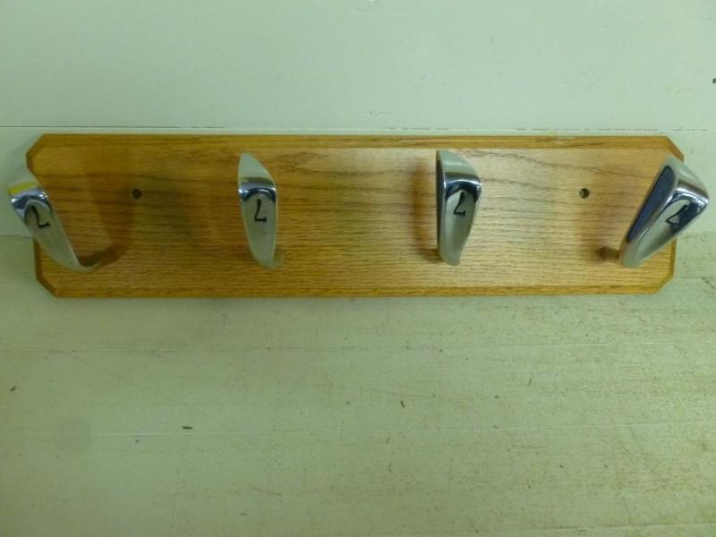 Solid oak wood and seven iron golf ...